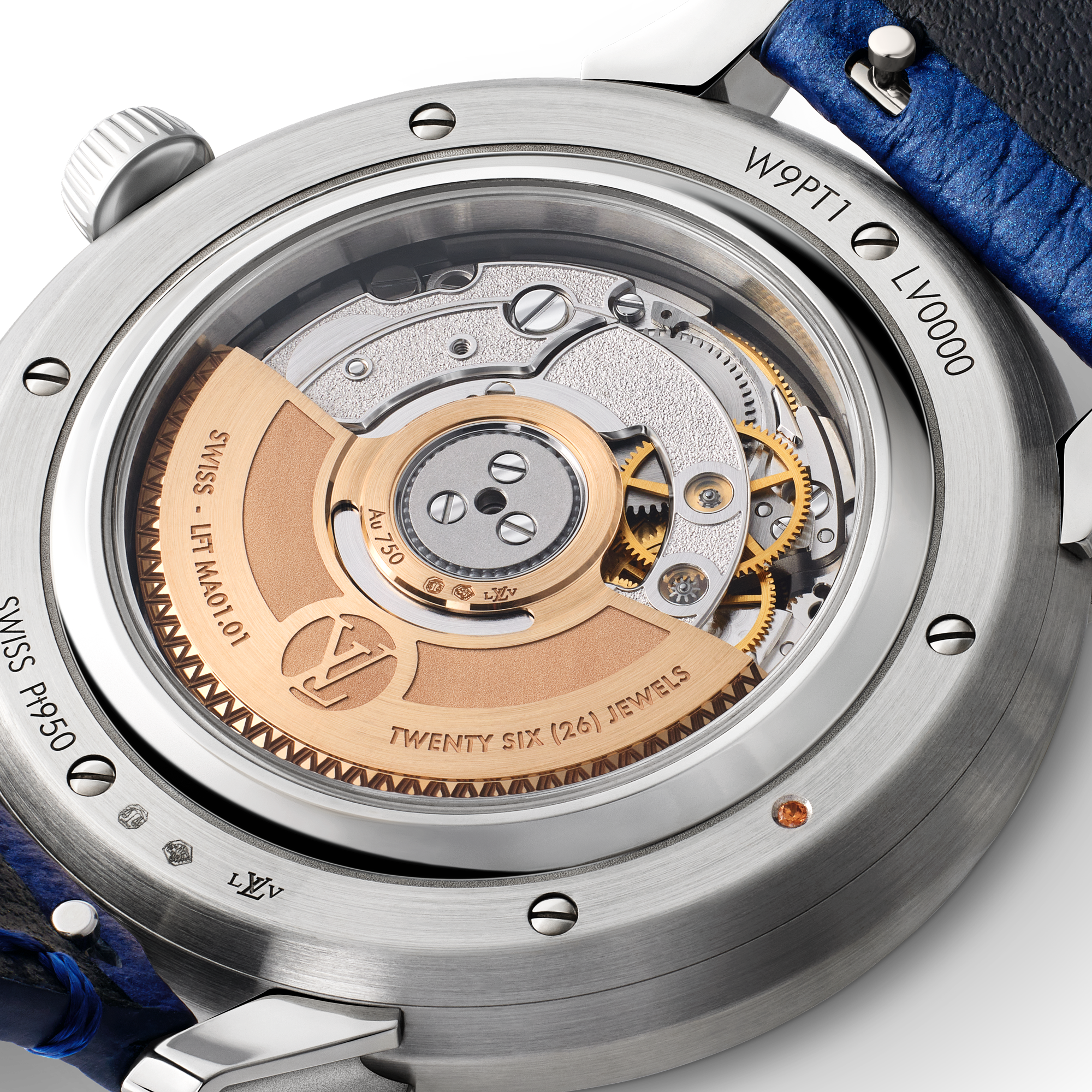 Tambour Convergence, Automatic, 37mm, Platinum and diamonds  in Watches's All Watches } collections by Louis Vuitton (Product zoom)